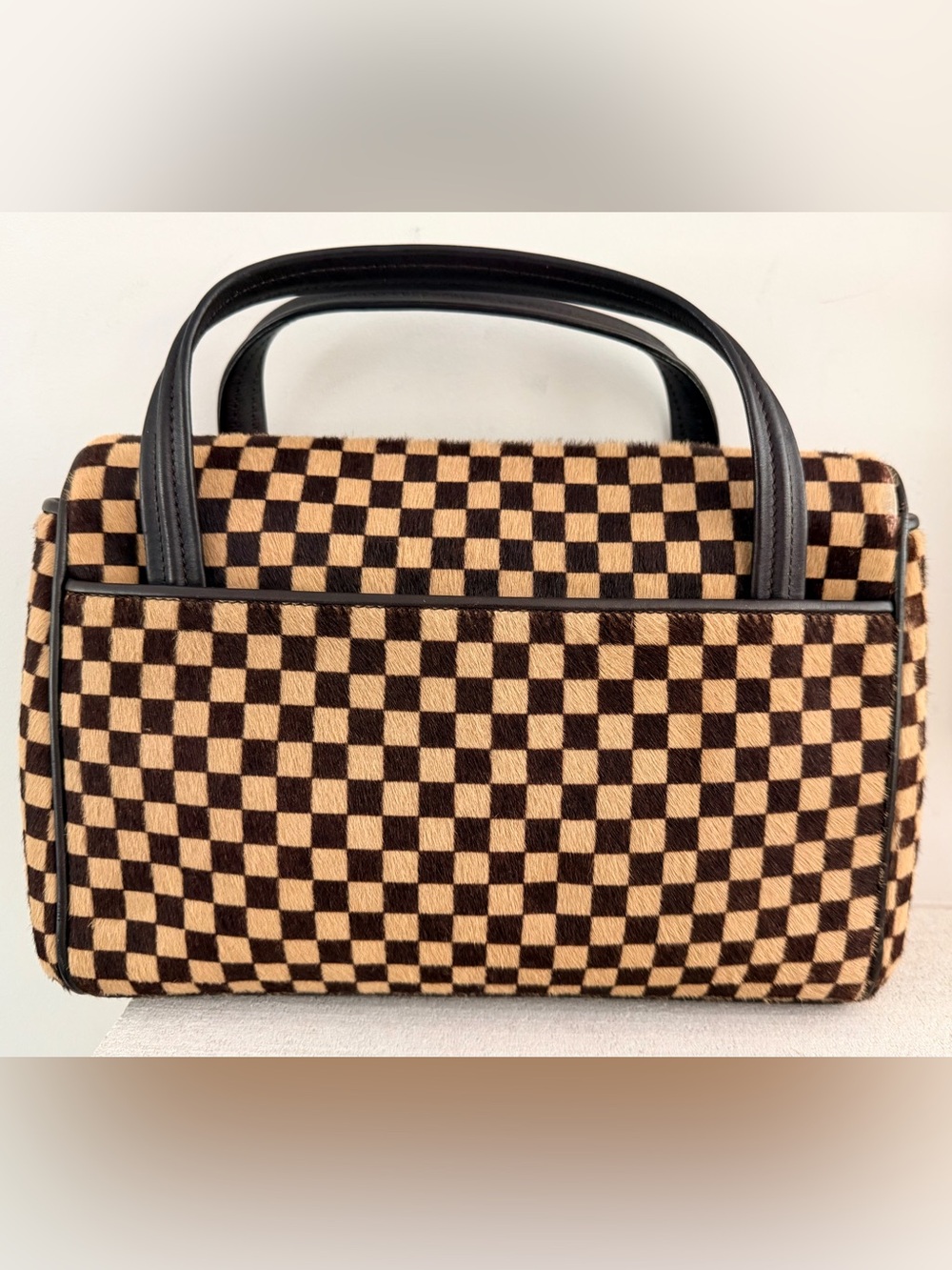 LOUIS VUITTON Damier Sauvage Lion M92131 Calf Hair Handbag Rare - Picture 8 of 16
